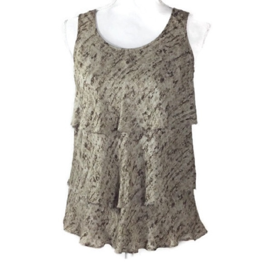 Michael Kors Silk sleeveless Ruffle Top Size 2P